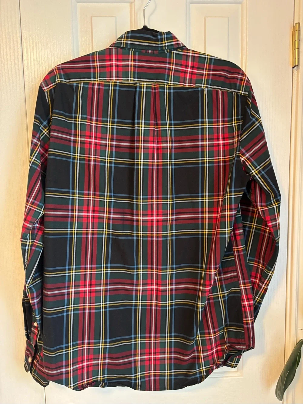 J. Crew Slim Plaid Shirt in Red, Navy & Yellow Accents